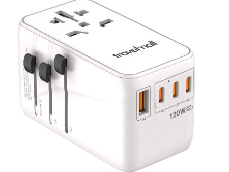 Travelmall 120W PD 高效能4 USB 旅行轉換插頭, 手提電腦適用 For Sale